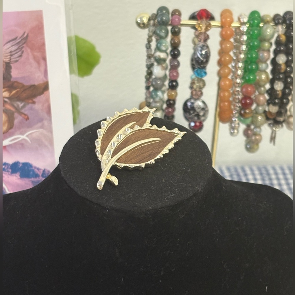Sarah Coventry Wooden Beauty Brooch